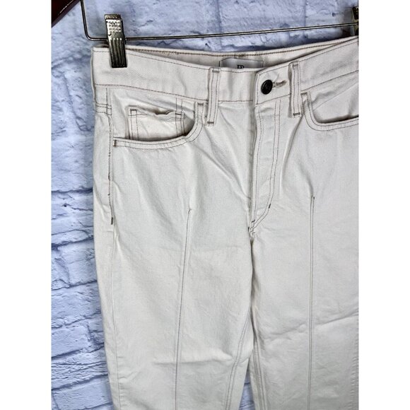 BANANA REPUBLIC Women's Ivory Button Fly Wide Leg Jeans Size 27 - Picture 2 of 7